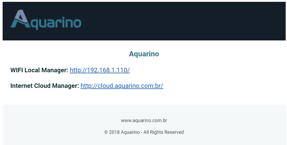 L'e-mail di benvenuto porta i due indirizzi di accesso del tuo apparecchio.