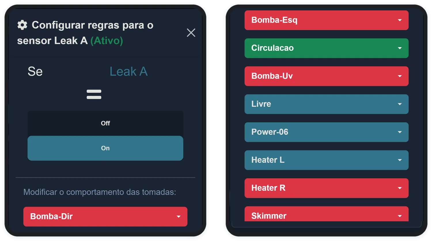 A edição da regra: condição, tolerância e as ações sobre tomadas e dosadoras.